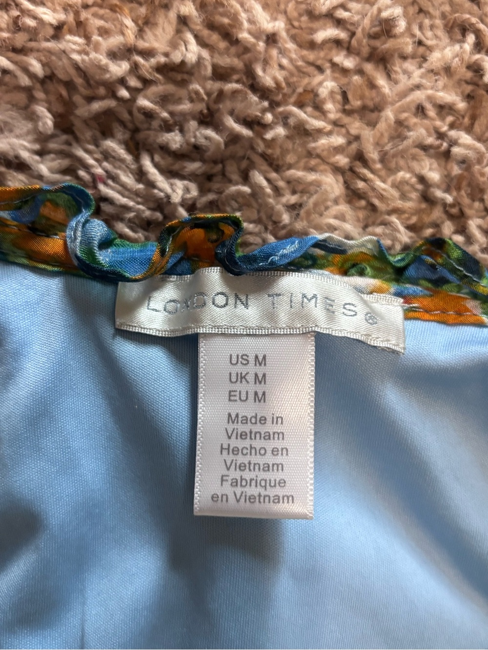 Colorful Coastal Mediterranean Floral Landscape Halter Dress M - Picture 7 of 7